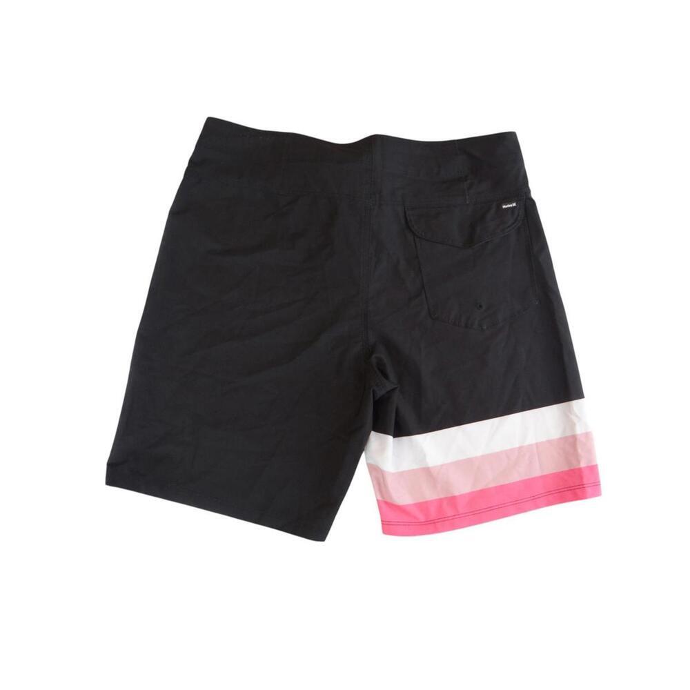 Hurley‎ Men's Black Swim Shorts with Pink Stripe